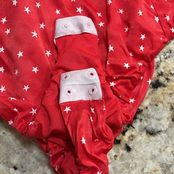 NWT Zara Red bathing suit w/ white stars XL - Picture 3 of 5